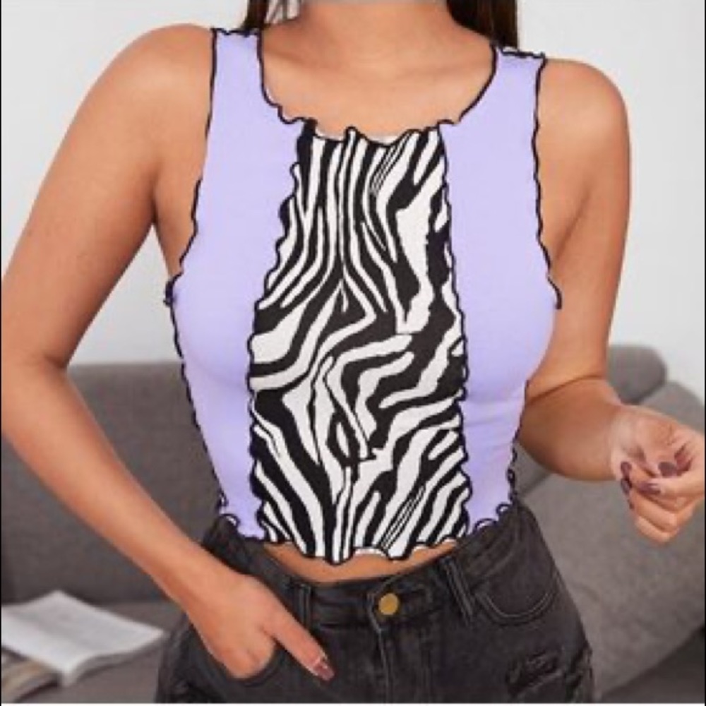 Ribbed patchwork tank - Picture 3 of 3